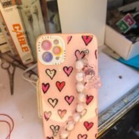 iPhone 11pro max  Cover - New Spring Dreams Series Cristal Heart and Bear Holder Soft Borders Camera Protection Case
